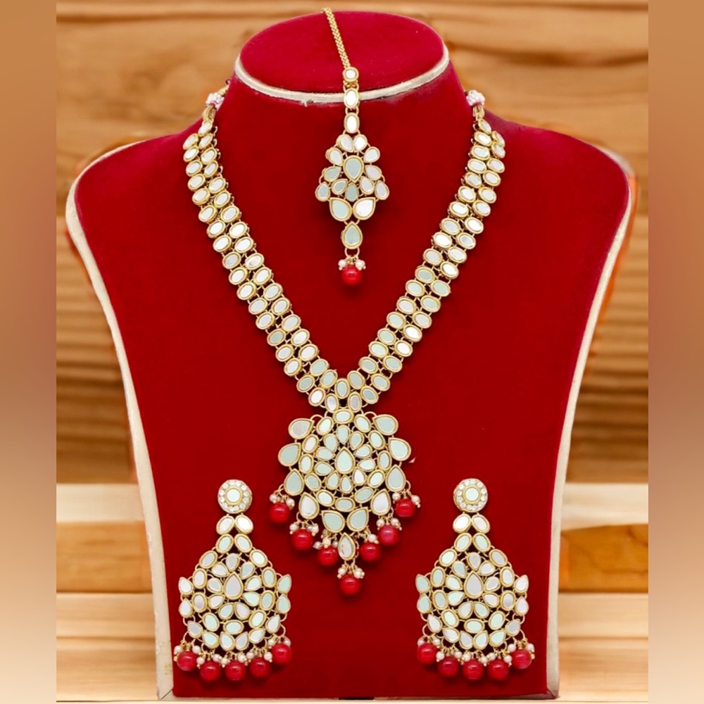Kundan Mirror Necklaces Set